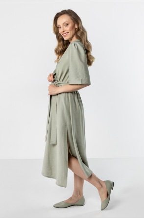 A761 Sukienka - Kolor/wzór: Szałwiowy