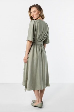 A761 Sukienka - Kolor/wzór: Szałwiowy