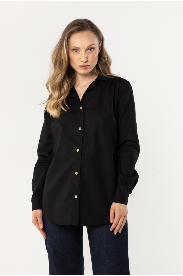 A768 Koszula - Kolor/wzór: Czarny