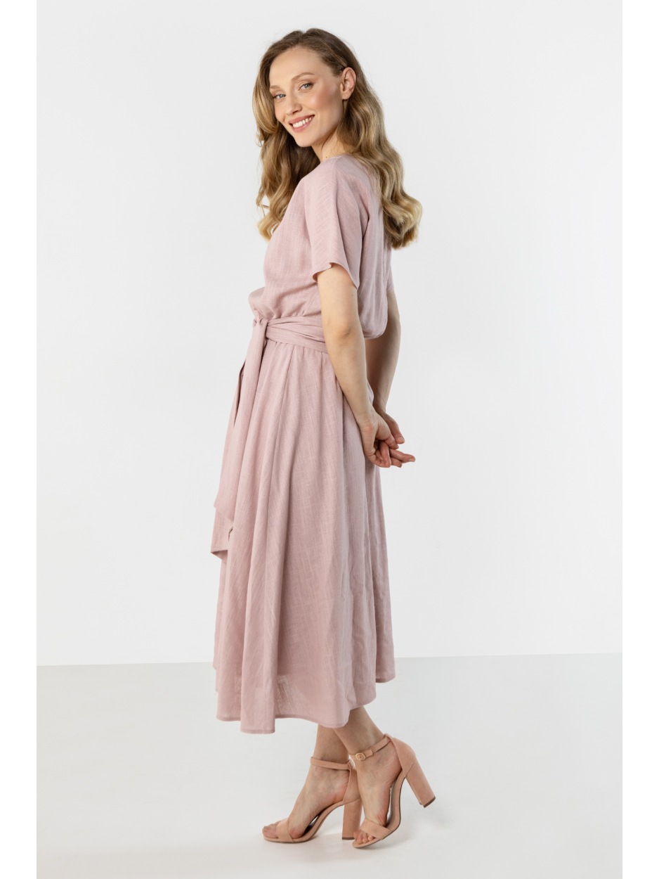 A770 Sukienka - Kolor/wzór: Brudny róż - bok