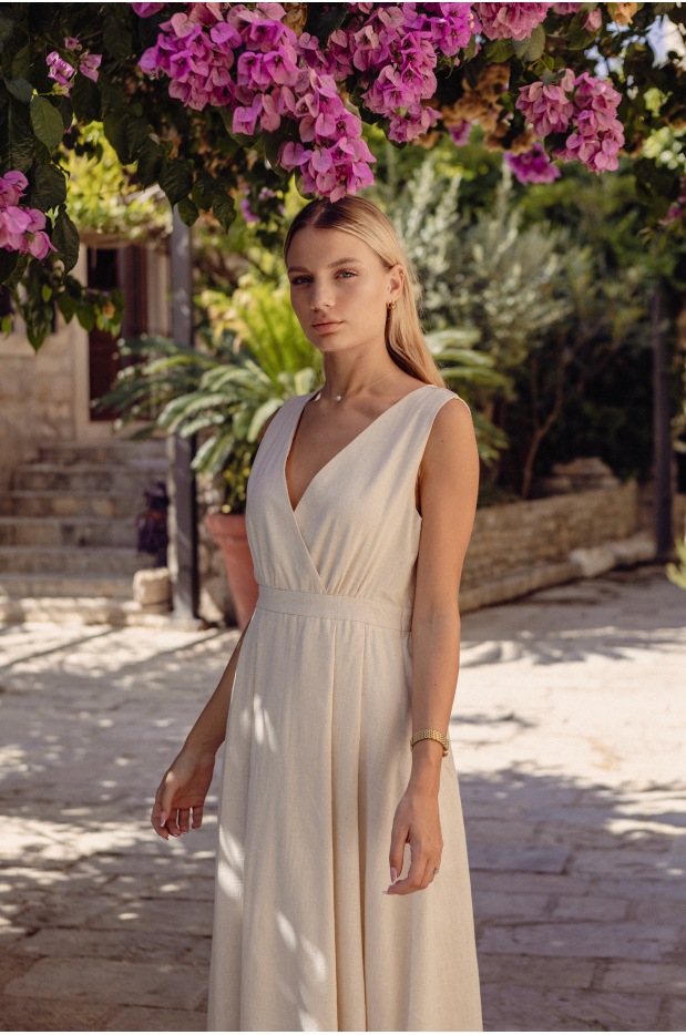 A771 Sukienka - Kolor/wzór: Beż